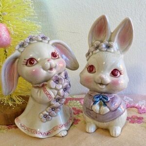 Lefton Bunny Figurines 1989